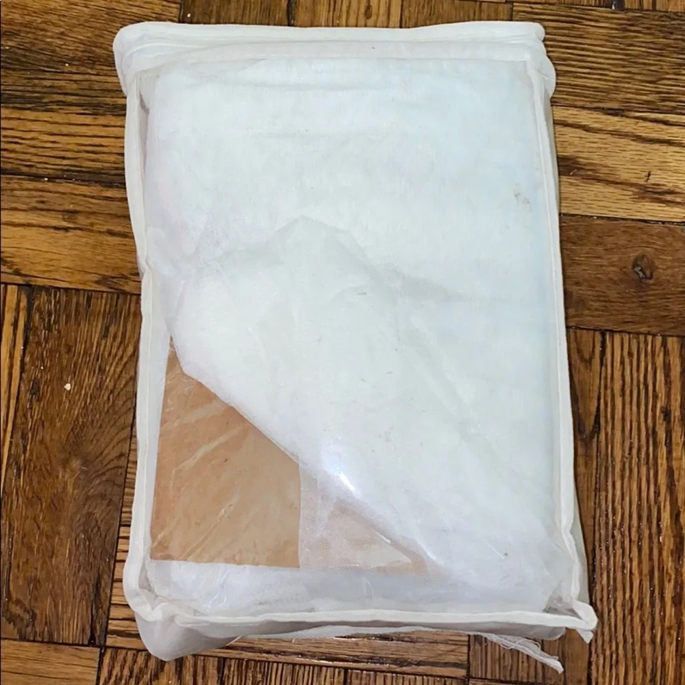 New BNF two white sheer curtain panels